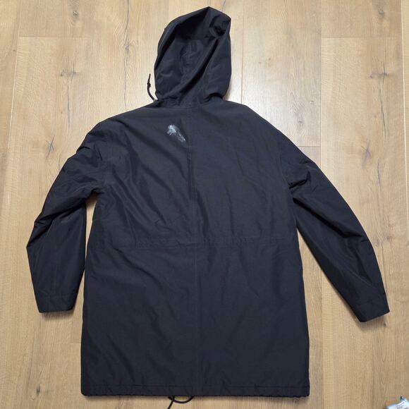 Eddie Bauer Black Waterproof Rainfoil Rain Coat Parka Adventure Outdoors L EUC - Picture 2 of 9